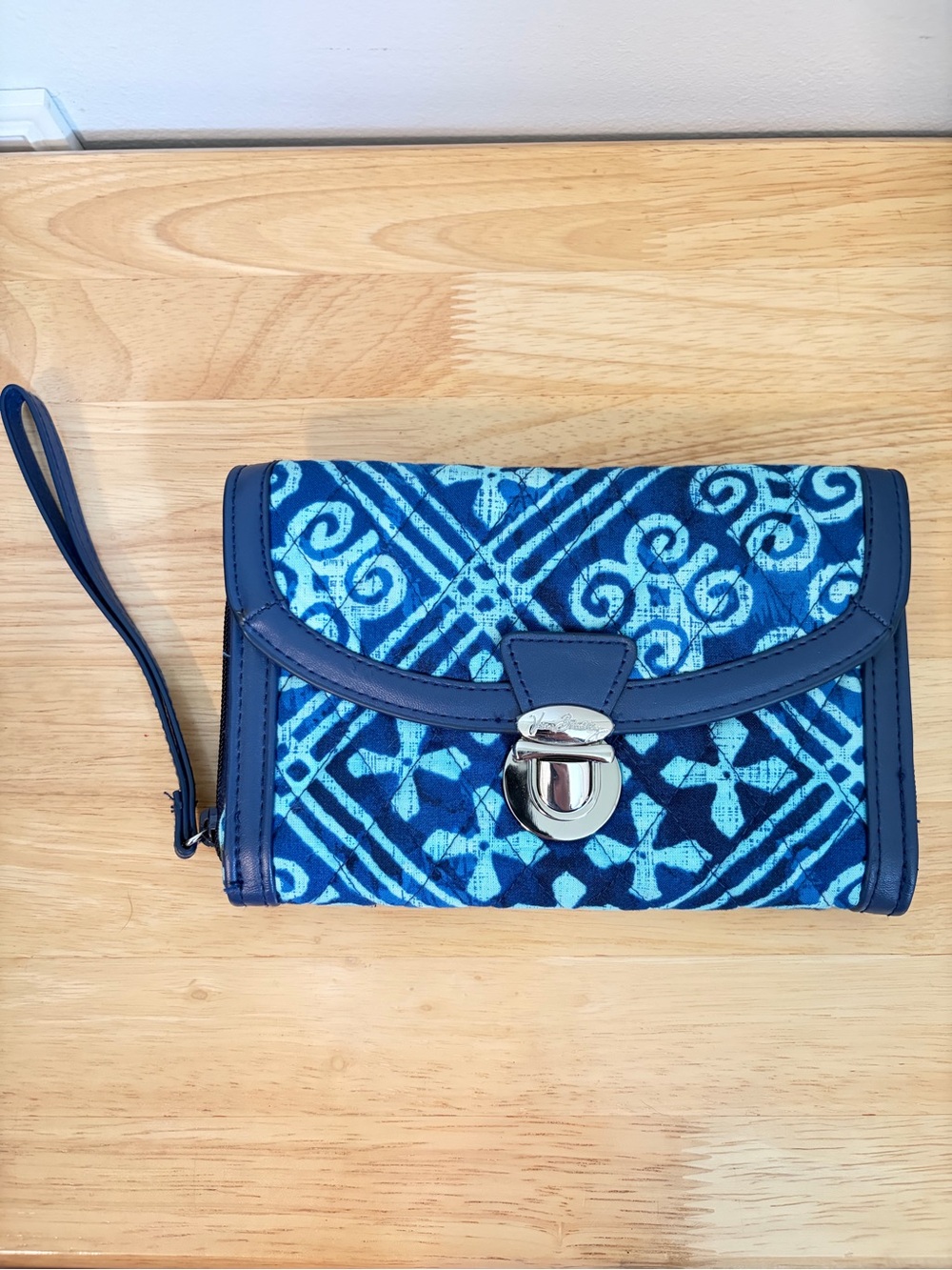 Vera Bradley Blue Patterned Wristlet Clutch